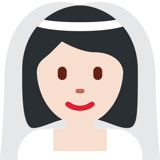 Nainen hunnun kanssa: vaalea ihonväri varten Twitter (X) Twemoji 15.0.3