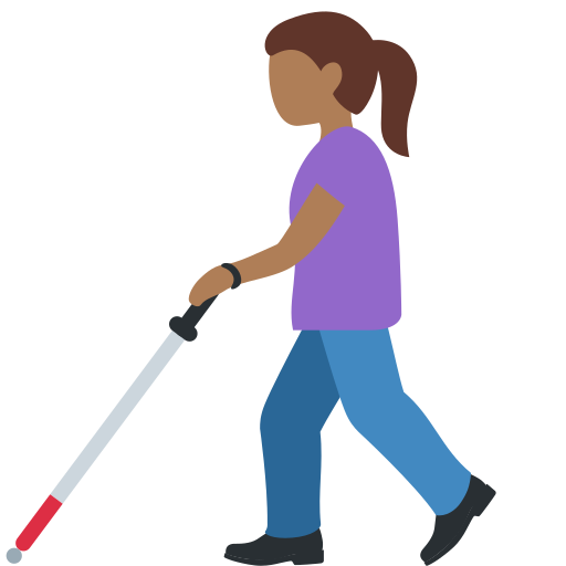 Femme Avec Canne Blanche: Peau Mate pour Twitter (X) Twemoji 15.0.3