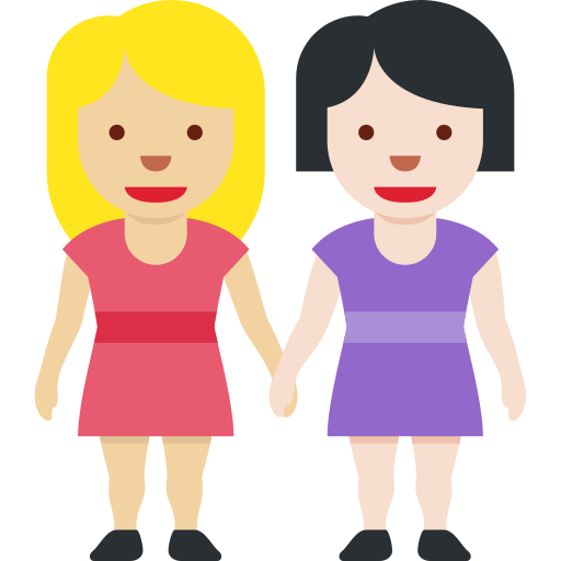 Kvinner som leier: hudtype 3, hudtype 1–2 for Twitter (X) Twemoji 15.0.3