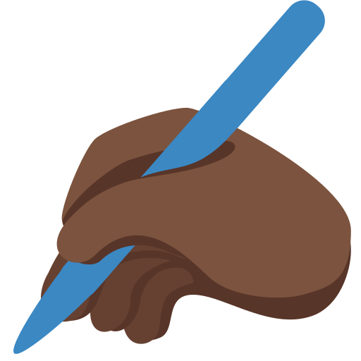 יד כותבת: גוון עור כהה עבור Twitter (X) Twemoji 15.0.3