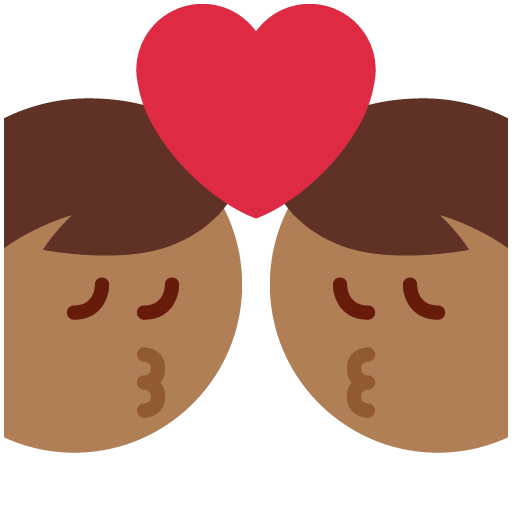 Petó - Home: to de pell mig fosc, home: sense to de pell per Twitter (X) Twemoji 15.0