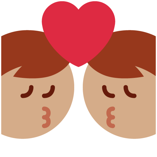Baiser - Homme : teint moyen, Homme : sans teint pour Twitter (X) Twemoji 15.0