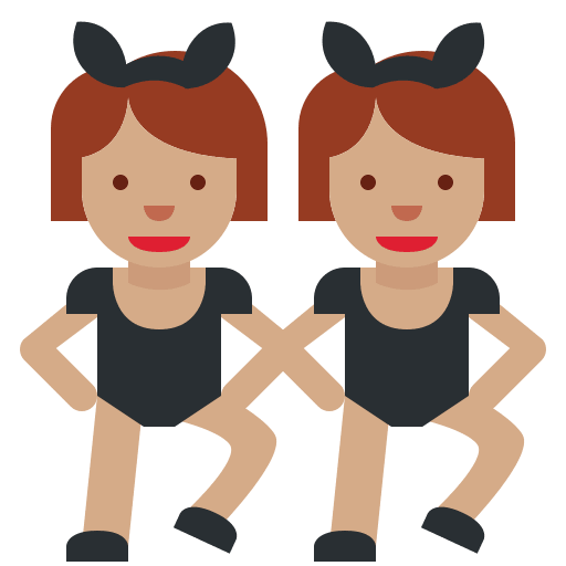 Ženy se zajíčíma ušima na párty, typ 4 pro Twitter (X) Twemoji 2.2.2