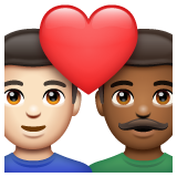 Coppia Con Cuore: Uomo, Uomo, Carnagione Chiara, Carnagione Abbastanza Scura per WhatsApp 2.25.1.75
