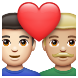 Stel met hart: man, man, lichte huidskleur, lichtgetinte huidskleur voor WhatsApp 2.25.1.75