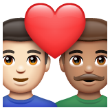 Pár se srdcem: Muž, Muž, Světlý odstín pleti, Střední odstín pleti pro WhatsApp 2.25.1.75