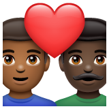 Stel met hart: man, man, donkergetinte huidskleur, donkere huidskleur voor WhatsApp 2.25.1.75
