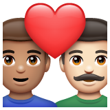 Pár se srdcem: Muž, Muž, Střední odstín pleti, Světlý odstín pleti pro WhatsApp 2.25.1.75
