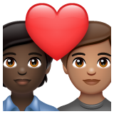 Couple Avec Cœur: Adulte, Adulte, Peau Foncée, Peau Légèrement Mate pour WhatsApp 2.25.1.75