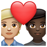 Couple Avec Cœur: Adulte, Adulte, Peau Moyennement Claire, Peau Foncée pour WhatsApp 2.25.1.75