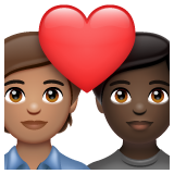 Couple Avec Cœur: Adulte, Adulte, Peau Légèrement Mate, Peau Foncée pour WhatsApp 2.25.1.75