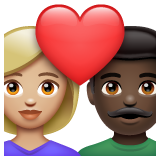 Stel met hart: vrouw, man, lichtgetinte huidskleur, donkere huidskleur voor WhatsApp 2.25.1.75