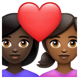 Pár se srdcem: Žena, Žena, Tmavý odstín pleti, Středně tmavý odstín pleti pro WhatsApp 2.25.1.75