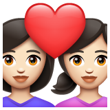 Stel met hart: vrouw, vrouw, lichte huidskleur voor WhatsApp 2.25.1.75