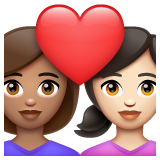 Pár se srdcem: Žena, Žena, Střední odstín pleti, Světlý odstín pleti pro WhatsApp 2.25.1.75