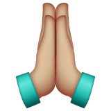 Folded Hands: Medium-Light Skin Tone for WhatsApp 2.25.1.75