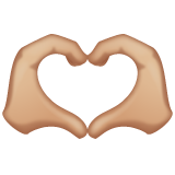 Handen in de vorm van een hart: lichtgetinte huidskleur voor WhatsApp 2.25.1.75