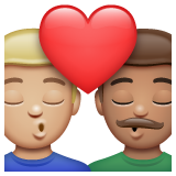 Φιλί: άντρας, άντρας, μεσαίος-ανοιχτόχρωμος τόνος δέρματος, μεσαίος τόνος δέρματος για WhatsApp 2.25.1.75