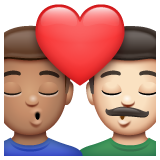 Φιλί: άντρας, άντρας, μεσαίος τόνος δέρματος, ανοιχτόχρωμος τόνος δέρματος για WhatsApp 2.25.1.75