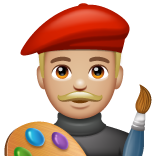 Erkek ressam: orta açık cilt tonu için WhatsApp 2.25.1.75