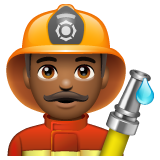 Man Firefighter: Medium-Dark Skin Tone per WhatsApp 2.25.1.75