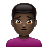 Lelaki berkerut dahi: ton kulit gelap untuk WhatsApp 2.25.1.75