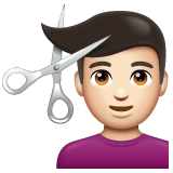 Άντρας κουρεύεται: ανοιχτόχρωμος τόνος δέρματος για WhatsApp 2.25.1.75