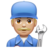 Muž Mechanik: Středně světlý odstín pleti pro WhatsApp 2.25.1.75