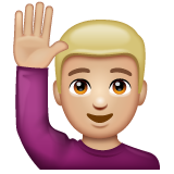 Homme Qui Lève La Main: Peau Moyennement Claire pour WhatsApp 2.25.1.75