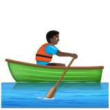 Man Rowing Boat: Dark Skin Tone for WhatsApp 2.25.1.75