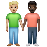 Mannen hand in hand: lichtgetinte huidskleur, donkere huidskleur voor WhatsApp 2.25.1.75