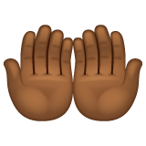 Společně vztyčené dlaně: Středně tmavý odstín pleti pro WhatsApp 2.25.1.75