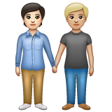 El ele tutuşan insanlar: açık cilt tonu orta açık cilt tonu için WhatsApp 2.25.1.75