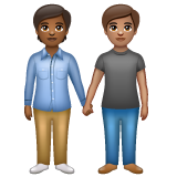 Hai người nắm tay: màu da tối trung bình và màu da trung bình cho WhatsApp 2.25.1.75