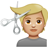 Persona que es talla el cabell: to de pell mig clar per WhatsApp 2.25.1.75