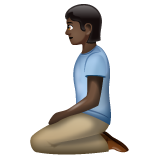 Άτομο που γονατίζει: σκούρος τόνος δέρματος για WhatsApp 2.25.1.75