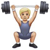 Person Lifting Weights: Medium-Light Skin Tone for WhatsApp 2.25.1.75