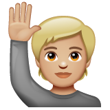 Persona Con Mano Alzata: Carnagione Abbastanza Chiara per WhatsApp 2.25.1.75