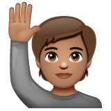 Elini kaldırma: orta cilt tonu için WhatsApp 2.25.1.75