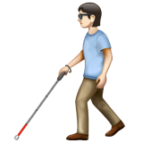 Άτομο με μπαστούνι για τυφλούς: ανοιχτόχρωμος τόνος δέρματος για WhatsApp 2.25.1.75