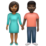 WhatsApp 2.25.1.75의 경우 손을 잡고 있는 남녀: 진한 갈색 피부 검은색 피부