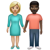 Woman and Man Holding Hands: Medium-Light Skin Tone, Dark Skin Tone for WhatsApp 2.25.1.75