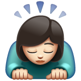 ผู้หญิงโค้งคำนับ: โทนผิวสีขาว สำหรับ WhatsApp 2.25.1.75