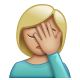 Sich An Den Kopf Fassende Frau: Medium Til Lys Teint für WhatsApp 2.25.1.75