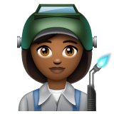 Pekerja pabrik wanita: warna kulit gelap-sedang untuk WhatsApp 2.25.1.75