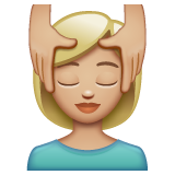 Người phụ nữ được xoa bóp mặt: màu da sáng trung bình cho WhatsApp 2.25.1.75