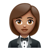 Nainen smokissa: keskiruskea ihonväri varten WhatsApp 2.25.1.75