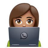 महिला टेक्नोलॉजिस्ट: गेहुँआ त्वचा WhatsApp 2.25.1.75 के लिए